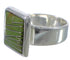 Well-Built Sterling Silver Turquoise Inlay Ring Size 6-1/2 WX40069